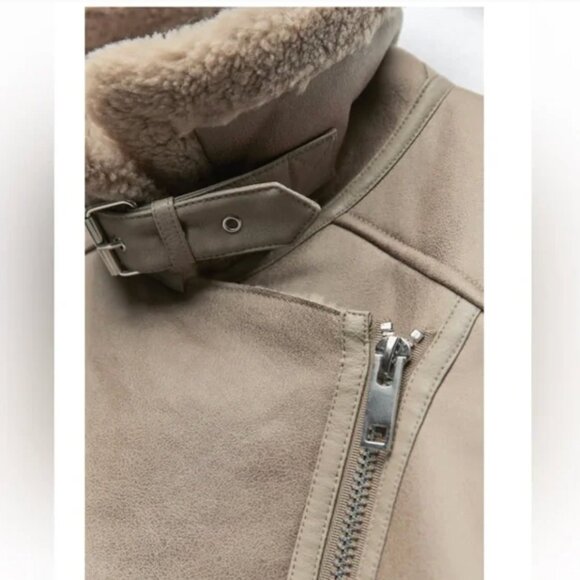 NWT Zara double faced jacket taupe - Picture 11 of 12
